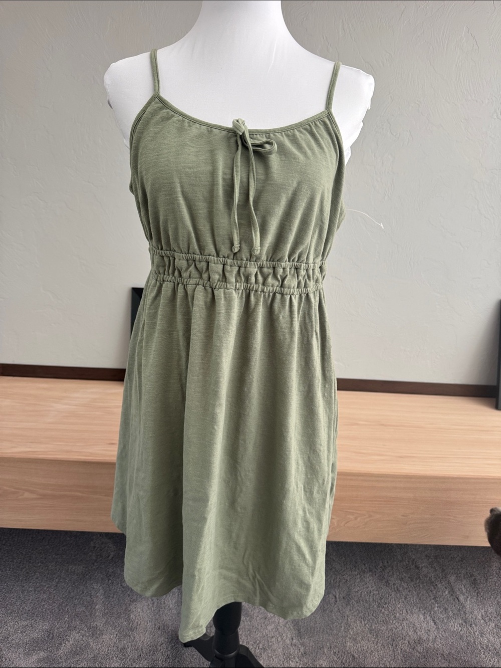 SO Olive Green Spaghetti Strap Mini Dress - NWOT